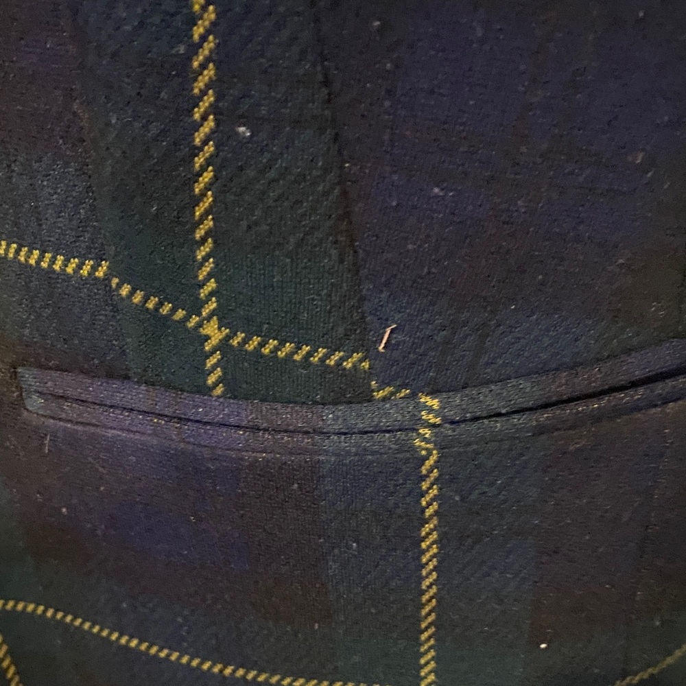 HARDLY WORN- Lauren Ralph Lauren Plaid Blazer in Navy and Yellow Size 2x - Picture 5 of 5